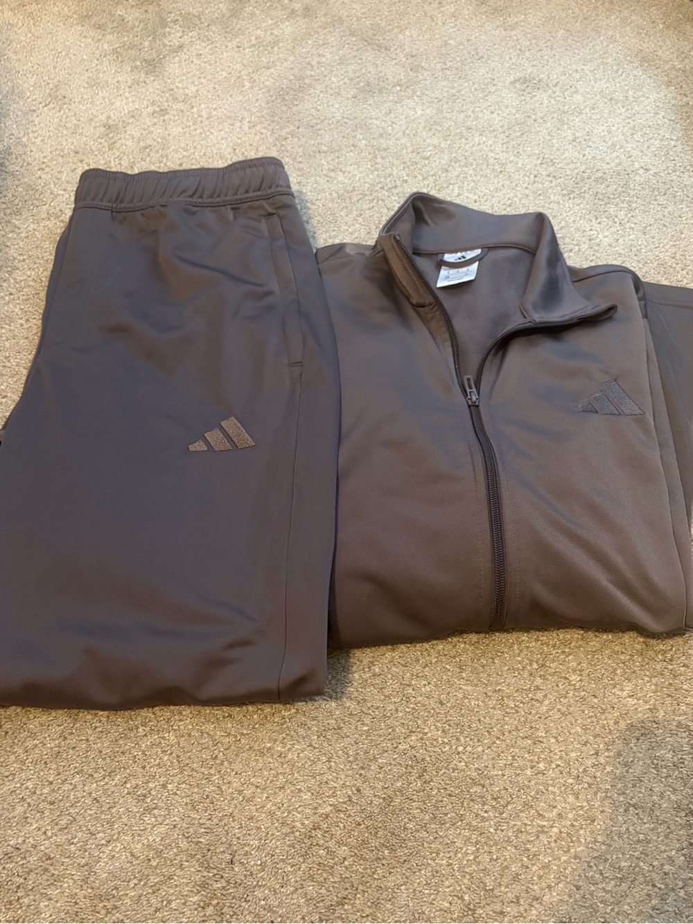adidas Men's Dark Charcoal Zip Jacket & Jogger Pants Set